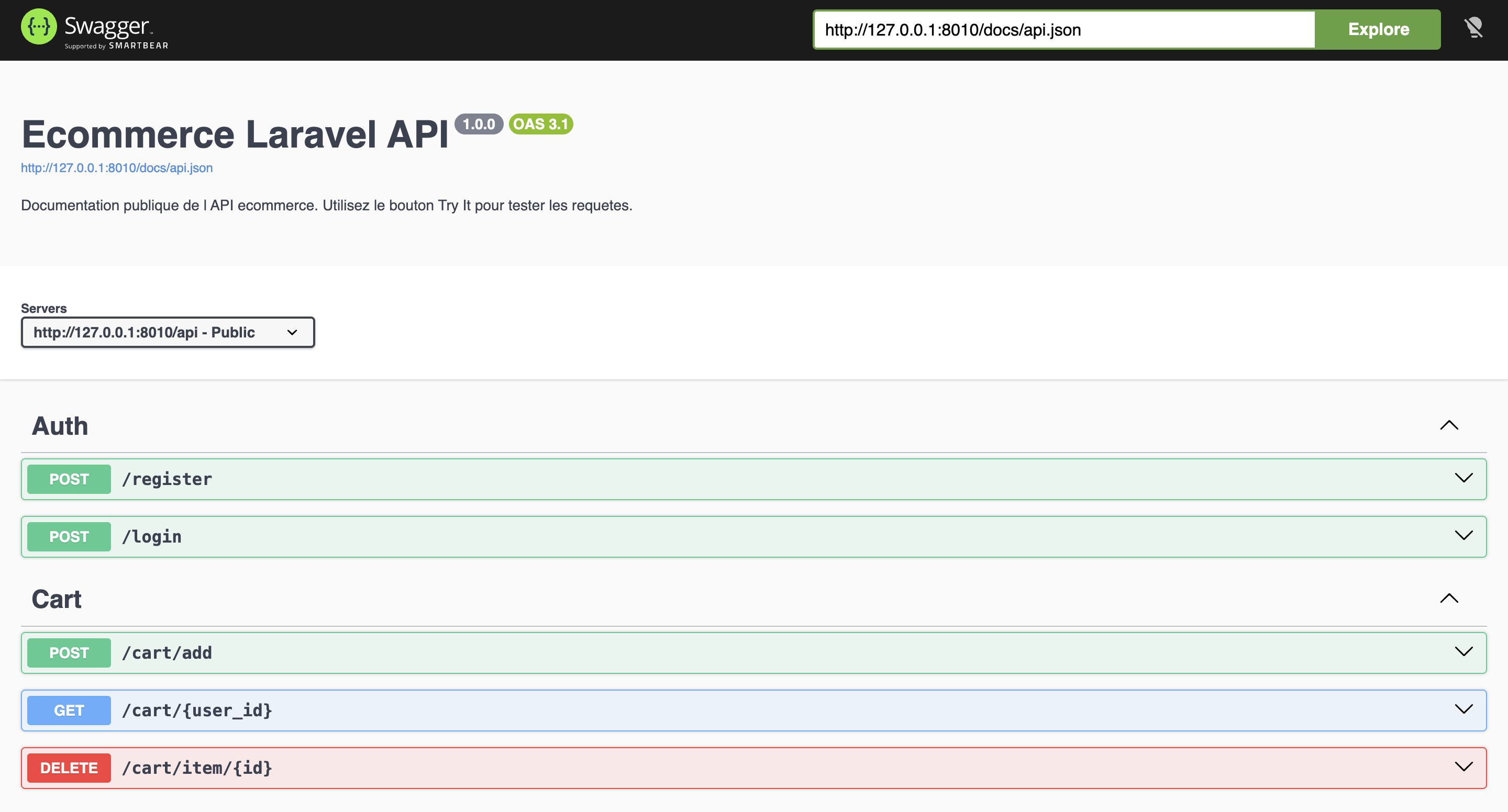 Laravel API e-commerce